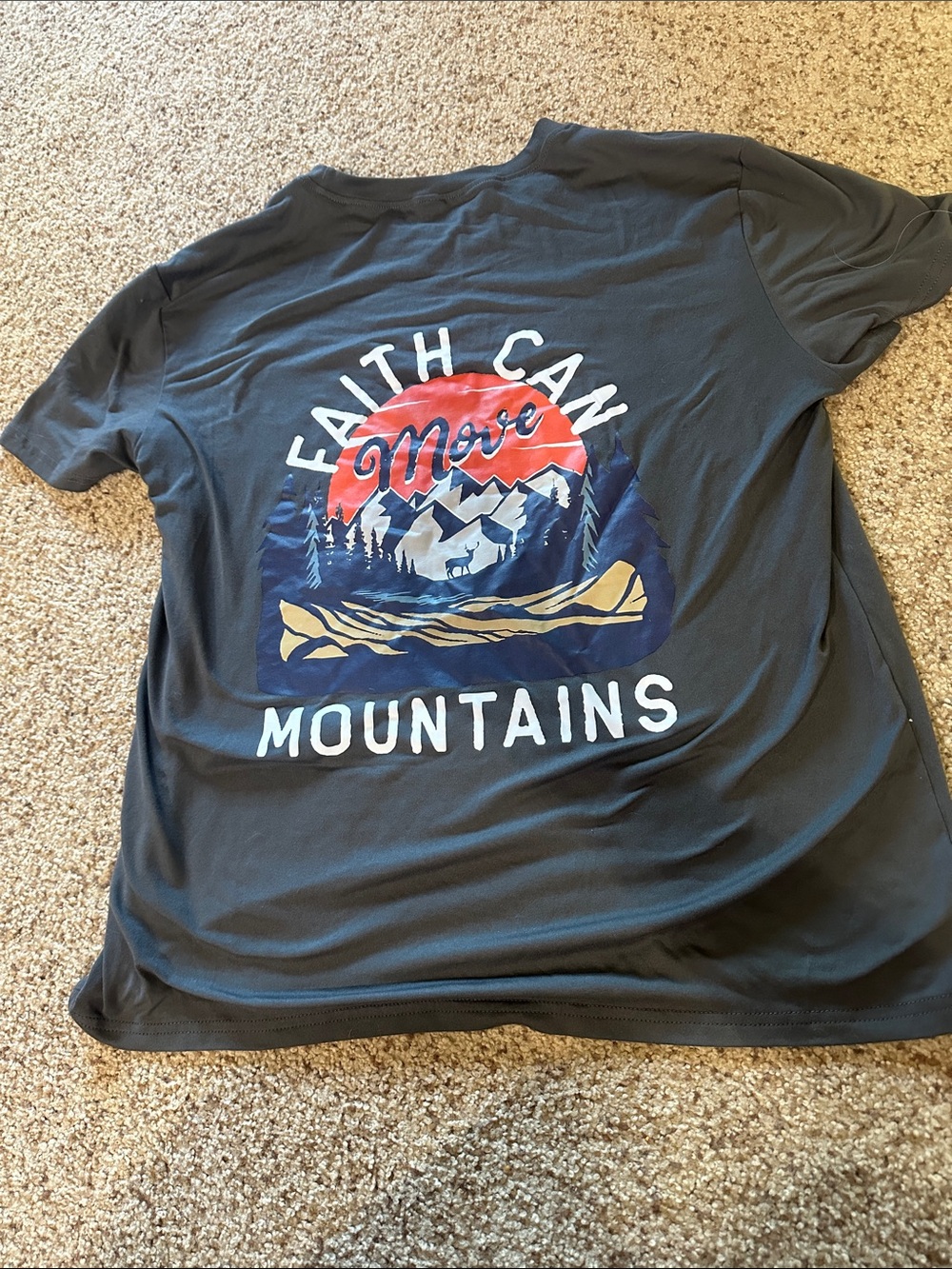 Faith Can Move Mountains Graphic Tee - Black